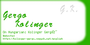 gergo kolinger business card